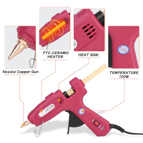 Image of 100W Hot Glue Gun for Car Dent Repair, High Temperature PDR Glue Gun Quick Heating Fits 10pcs Standard Glue Sticks, Ideal for Auto Body Dent Removal