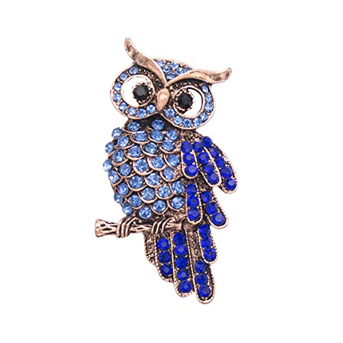 Image of Crystal Owl Brooches For Women Cute Big Blue Eye Owl Bird Brooch Pin Rhinestone Animal Brooch Pins Fashion Jewelry Accessories for Women Men Gift
