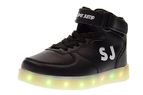 Chaussures bébé SUPERJUMP SJ 2994 BLACK baskets lumières LED en taille 28