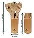 6 Piece Set | Bamboo Cooking Utensils with Holder | Spoon and Spatula Mix | Wooden Kitchen Tools | Perfect for Nonstick Cookware by Bamboni