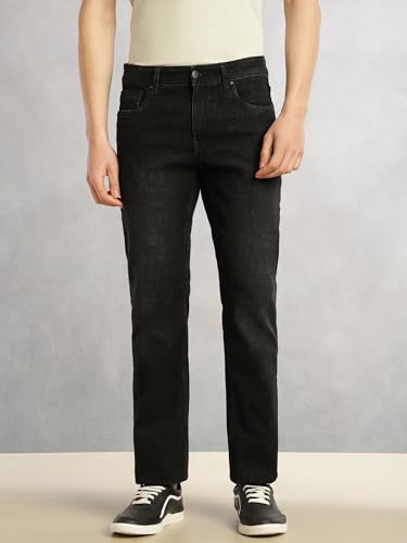 Image of Thomas Scott Men's Cricket Club Straight Fit Mid-Rise Faded Stretchable Jeans | 5 Pocket Denim