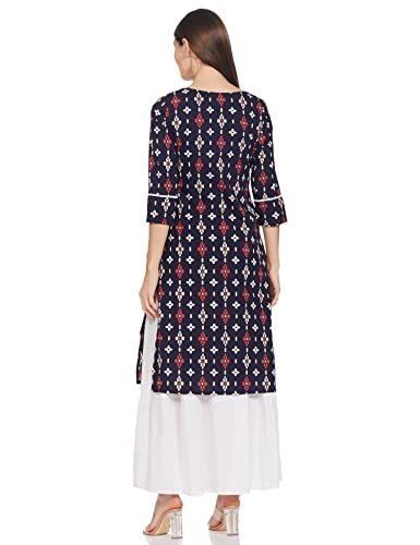 Image of Amazon Brand - Myx Women's Printed Kurta and Pant Set in Cotton (Available in Plus Sizes)