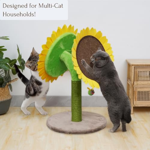 Rascador para Gatos PetPals Estilo Girasol con Sisal y Juguete miniatura 2