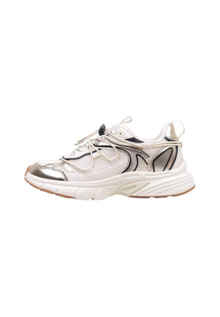 XTI - Zapatilla Mujer Oro - Calzado Cómodo y Versátil - Moda Casual - Modelo 14453403 (Talla 40)