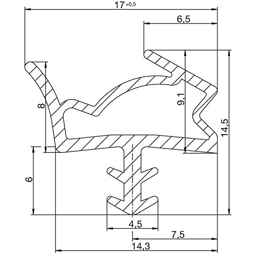 DEVENTER Türanschlagdichtung S 6615, Kunststoff rustikalbraun, rustikal Braun
