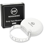 MeasureWiz Body Tape Measure - 80 Inch 200 cm Retractable Mini Measuring Tool - Tracker for Weight Loss & Body Fat Measurements - Waist/Bra Measurement Kit (White)