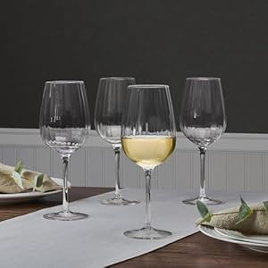 Mikasa Optic Set of 4 White Wine Glasses, 15 Ounce Mikasa Optic Set of 4 White Wine Glasses 15 Ounce