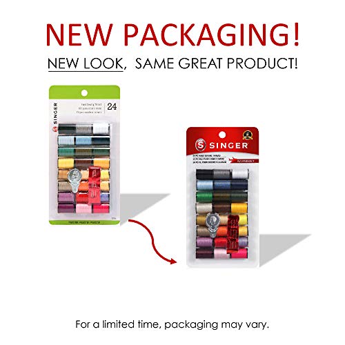 Singer 00264 Polyester Hand Sewing Thread, Assorted Colors, 24 Mini-Spools #TOP5