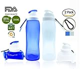 ❤️Fácil de transportar ▶: - La botella de agua es liviana, se puede doblar para almacenarla. Plegable y la botella de agua de silicona enrollada, es muy portátil y no ocupa demasiado espacio. Llévelo a donde quiera sin problemas. Haga su viaje más conveniente y fácil.