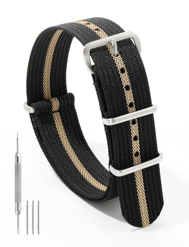 Image of TACTICAL FROG Nylon Watch Band 18mm 19 mm 20mm 22 mm 24 mm, Waterproof Military Watch Straps Replacement for Men Women, With Stainless Steel Buckle