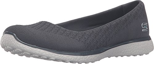 Skechers Microburst One Up Womens Slip On Skimmer Sneakers, 10, Charcoal