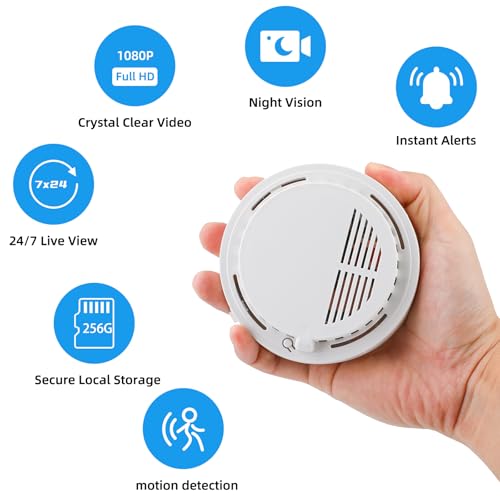 LIZVIE DIY Handcrafted Smoke Detector Camera with 5000mAh, 1080P Full HD Wireless Hidden Camera with Night Vision, Motion Detection Alerts 2.4G WiFi & SD Storage for Baby/Nanny Home Safety. by LIZVIE - Image 2