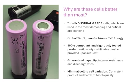 EVE 30P - 3000mAh - 30A - 18650 Flat Top Type - Ultra High Performance, Vape Suitable Rechargeable Battery, Suitable for the most demanding applications + Storage Case