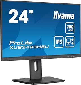 iiyama Prolite XUB2493HSU-B7 60,5cm 23,8" IPS LED-Monitor Full-HD 100Hz HDMI DP USB2.0 Höhenverstellung Pivot Adaptive Sync schwarz