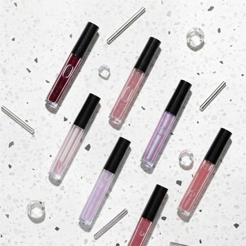 YUMILI 10 szt. Butelka na błyszczyk do ust wielokrotnego użytku DIY pusty pojemnik w tubce na balsam do ust akcesoria do makijażu (2,5 ml/sztuka) (Nowa czarna zakrętka (butelka przezroczysta))