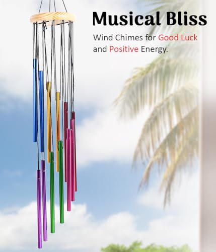 Image of ZAICUS Multicolor Wind Chime, Windchime for Balcony, Garden, Patio - Home Decor Items (12 Tubes) Chimes for Home Positive Energy Metal Wind Chimes - Home Decor Items Stylish - Housewarming Gifts