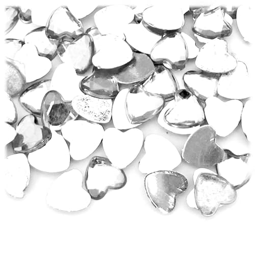 The Crafts Outlet 144pc Loose Rhinestones Heart 12mm - Flatback Crystal Clear