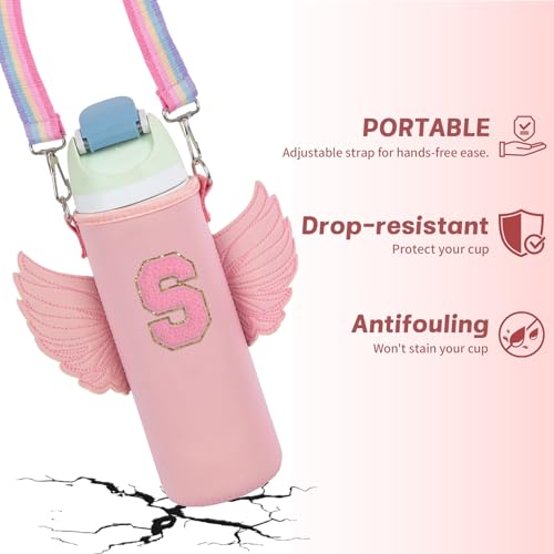 Sac de transport pour bouteille d'eau rose S 700ml avec sangle réglable - 3
