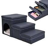 mascostas inn ✅【Para Mascostas pequeñas】Diseñadas especialmente para Mascostas pequeñas y mayores que tienen dificultades para trepar al sofá la cama, las escaleras plegables para almacenamiento de Mascostas tienen un diseño de escalones de tress niveles para que sus Mascostas suban fácilmente sin lastimarse las articulaciones al reducir la presión sobre sus patas y articulaciones.