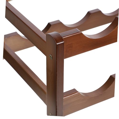 Soporte para botellas de vino de bambú moderno miniatura 5