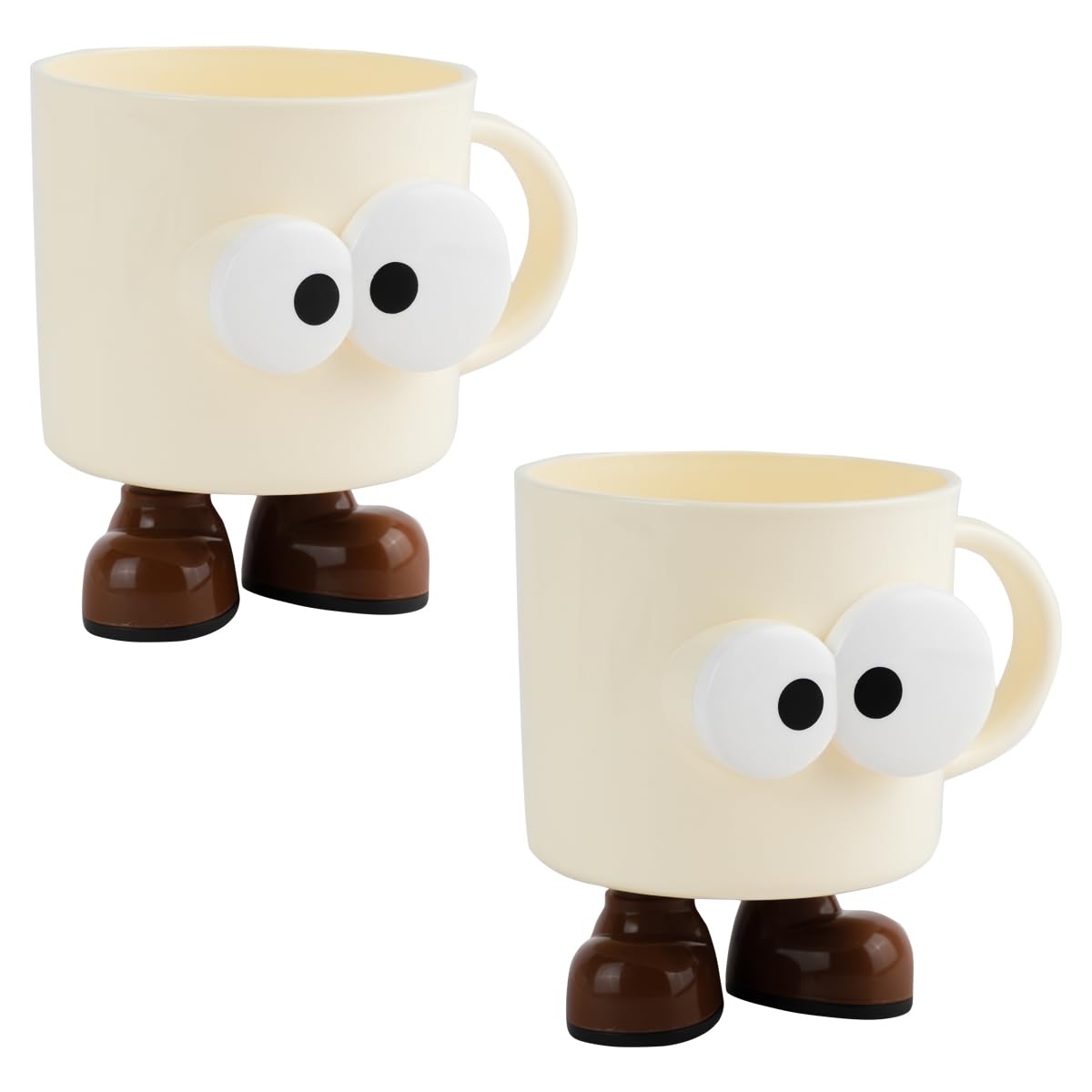 IBEQUEM 2Pcs Cute Cartoon Bathroom Toothbrush Cups, Unbreakable Mouthwash Cups, Bathroom Tumbler Cup, Tooth Brush Holders, Plastic Household Drinking Cups, Dishwasher Safe Water Mugs For Kids Couples