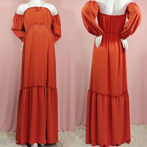 Robe de maternité longue pour photographie du ventre élastique en polyester