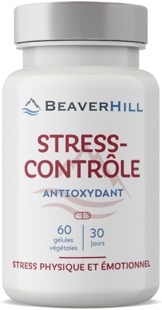 STRESS-CONTROL | Schisandra – Rhodiole – Green Tea – Turmeric – Alpha Lipoic Acid – Natural Vitamin D3 | 60 Vegetable Capsules | BEAVERHILL | Stress – Nervous System – Mood | Made in France