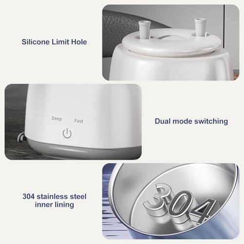 Image of Ultrasonic Retainer Cleaner Machine 48kHz Denture Cleaning Pod, 280ML Dental Deep Cleaning Pod for Dentures, Aligners, Invisalign, Mouth Guards, Night Guards, Jewelry, Toothbrush (White)