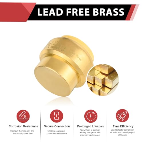 (Pack of 2) EFIELD 1 Inch Plug End Cap Push-Fit Fitting to Connect Pex, Copper, CPVC With Disconnect Clip,(PF101-2PCS) by EFIELD - Used condition - Image 2