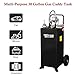 TUFFIOM 30 Gallon Fuel Gas Caddy w/Wheels & Manual Siphon Pump, Portable Diesel Fuel Transfer Storage Tank w/8.9ft Hose, Gasoline Can Container for ATV Car Mowers Tractor Boat Motorcycle