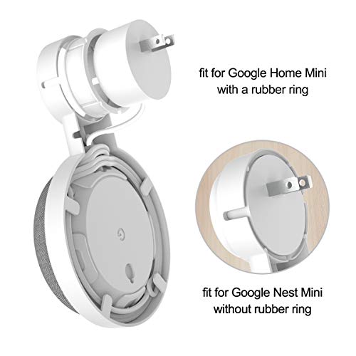 Support mural Google Home Mini avec gestion de câble intégrée blanc x2