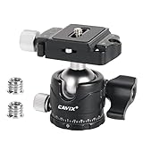 CAVIX Low Profile Ball Head Camera Panoramic Tripod Head CNC Metal 29S Ballhead with Bubble Level 1/4'Arca Swiss Type Quick Release Plate &3/8'Thread for DSLR Tripod Monopod Camcorder MLoad 22lbs/10kg