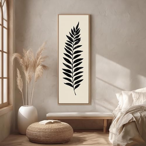 Tableau nature fougère noire toile verticale 20x60 cm pour décoration de salon - 2