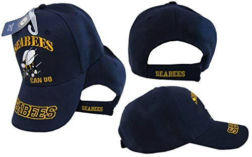 Military Usn Seabees Can Do Sea Bees Navy Blue Embroidered Cap Hat #TOP15