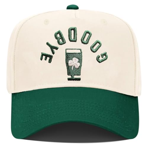 Irish Goodbye Expert 3D Embroidered Green Trucker Hat St Patricks Day Outfits for Women & Men