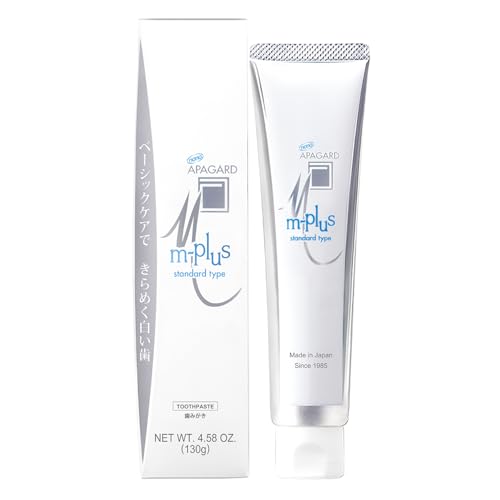 APAGARD® M-Plus, Sangi's Nano-Hydroxyapatite Toothpaste for Naturally Whiter Teeth. Fluoride-Free, for Family use, 130g / 4.58 oz, Mild Mint Flavor, 3 Pack