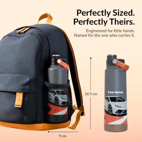 Image of Rabitat Hyde Personalized Vacuum Insulated Stainless Steel Water Bottle 1000 ml | Double Wall Vacuum Insulation |18 /8 Food Grade Steel | Leak Proof | Wide Mouth | Ring Handle | BPA Free | Turbo Rush