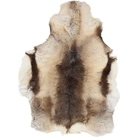 Gawany Reindeer Skin Rug, Eco-friendly and Sustainable, Mixed Grey 80x130 cm Cover