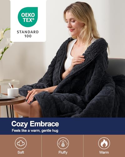 Super Fuzzy Soft Sherpa Fleece Weighted Blanket, 15 lbs Dual Sided Fluffy Heavy Weighted Blankets for Adults - No Bunching with Double Layers of Soft Inner Lining (60"x 80", 15 Pounds)