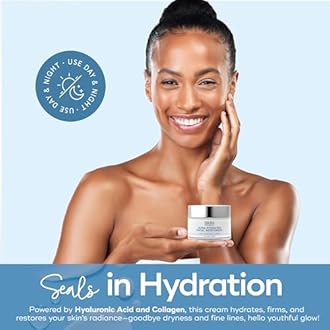 Hyaluronic Acid & Collagen Face Moisturizer - Anti-Aging, Ultra Hydrating, Fine Lines & Wrinkles Treatment - Dermatologist Tested Korean Skincare - Clean Beauty, Cruelty-Free - 1.69 oz