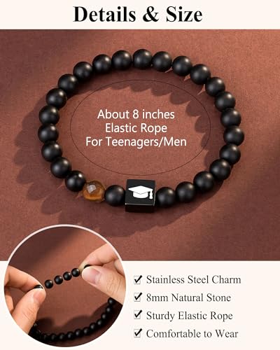 Image of UPROMI Graduation Gifts for Him Class Of 2024 Graduation Gifts for Men Teen Boys High School 5th 8th Grade Graduation Bracelet