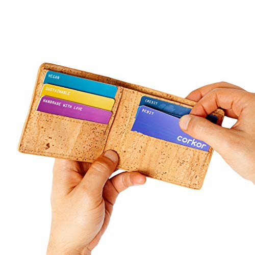 Cork Bifold Wallet for Men – RFID Safe - Vegan Leather – Natural Cork – Environment Friendly - Brown4