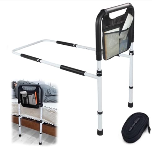 Imagen de QICHEN Mango de riel de Ayuda de Cama con Patas de Apoyo,Riel De Cama para Adultos Mayores, Soporte De hasta 300 Libras, Riel de Cama para Adultos Mayores de Seguridad, Barra de Soporte de Cama