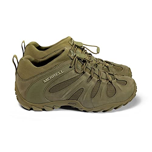 Image of Merrell Men's Chameleon 8 Stretch Tactical Work Shoes, Waterproof Nubuck & Mesh Upper Ultra-Lightweight Hiking Combat Boots