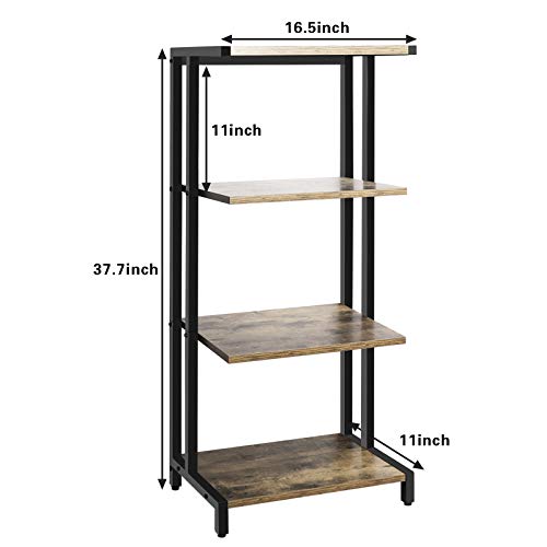 image for X-cosrack 4-Tier AV Media Stand Corner Shelf Wooden Corner Shelves Com