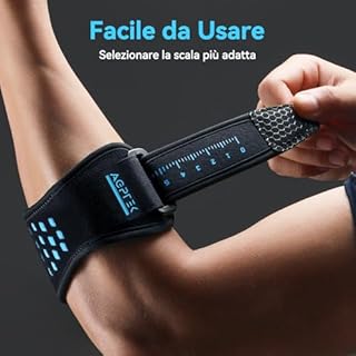 AGPTEK Tutore Epicondilite Gomito, Gomitiera per Epicondilite, Tutore Gomito con Cuscino d'Aria 3D per Alleviare il Dolore da Tendinite e Lesioni, Ideale per Tennisti, Golfisti, Uomini e Donne