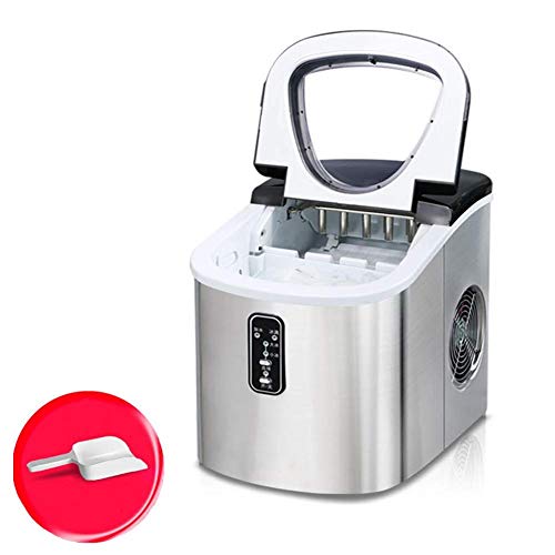 MHGD Eismaschine für Ihr Zuhause, elektrische Mini-Eiswürfelmaschine, Eiswürfelmaschine 2 l Tank 2 Würfelgrößen LED…