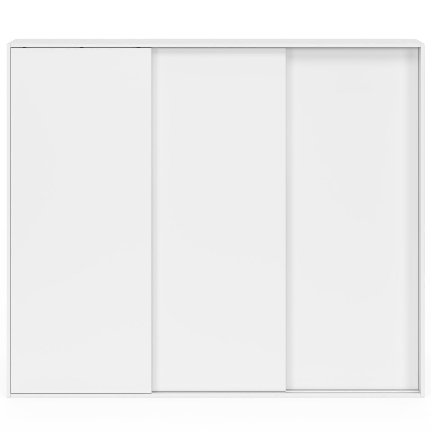 IDMarket - Armoire sous Pente 3 Portes coulissantes 3 Niveaux TOMI 130 x 50 x 70/110 cm Blanc