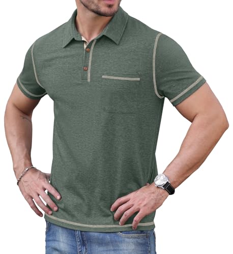 Sailwind Men's Short Sleeve Polo Shirts Casual Summer Classic Collared Golf Shirt with Pocket3