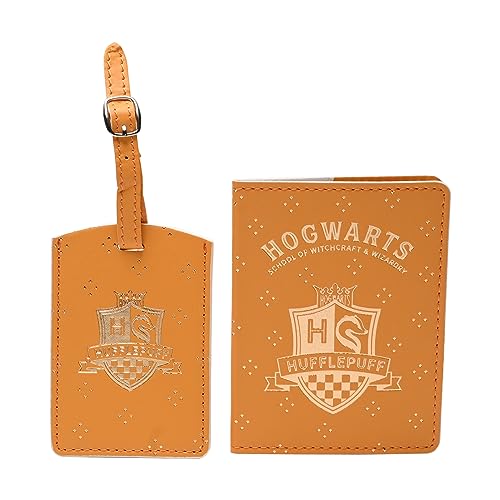 Hufflepuff Harry Potter Alumni protège-passeport en similicuir aux finitions dorées